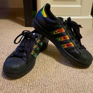 Adidas Superstars with Iridescent Stripes